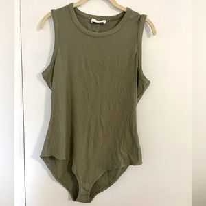 Heatherly Green Ribbed Body Suit